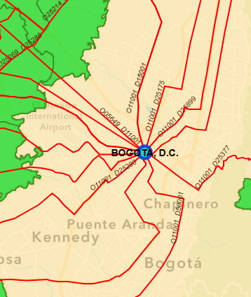 Mapa de cobertura de fibra óptica