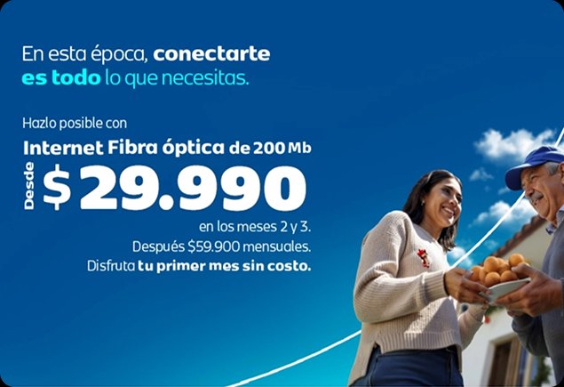 Internet Fibra óptica 200Mb desde $29.990